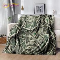 3D dolerio euro svaro pinigai turtingi animacinių filmų minkšta pliušinė antklodė, flanelinė antklodė, skirta svetainės miegamojo lovai sofai 75x90cm gray
