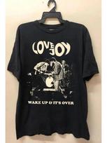 Lovejoy Band  Wake Up & It's Over  Album Cover T-Shirt - Unisex Black Tee with White Music Logo Print S gray