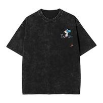 Washed T Shirt Monster Hunter Hunting Club Teostra TShirts Harajuku  Streetwear Short Sleeve Printed Tops Tees for Unisex Women M black