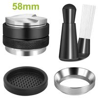 5PC Espresso Barista Set, Includes Coffee Distributor, Tamper Leveler, WDT Tool, Dosing Funnel, Fitted for 51/53/58 mm. black