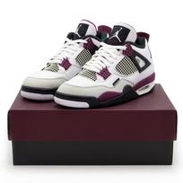 CZ5624-100 Paris Saint Germain PSG Nike Air Jordan 4 Retro Baltas Bordo Vyriški 10 gray