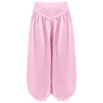 Girls Wide Leg Satin Bloomers Side Zipper Invisible Belly Dance Pants Halloween Cosplay 5-6 Years