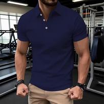 Essential Slim Fit Short Sleeve Polo Shirt, Casual Top for Daily & Gym XL brown