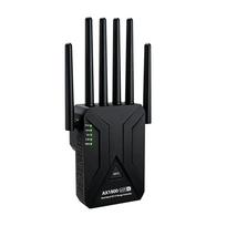 KEBIDU AX1800 WiFi6 Range Extender Dual Band 2.4G & 5GHz Wireless Repeater, 6 Antennas, 3-in-1 Repeater/Router/AP Mode WiFi Signal Booster for Home EU Plug Black