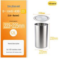 Stainless Steel Countertop Trash Can with Swing Lid and Built-in Cleaning Bucket
