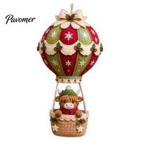 Cute Christmas Sewing Patterns DIY Hot Air Balloon Hanging Ornament Kit, 3D Handmade Fabric Craft Santa Claus Elf Puppy Calf Shapes Project D