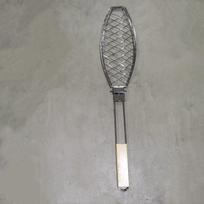 Folding Handle Grilling Basket Stainless Steel Grilled Fish Clip BBQ Tool  Home Use 24.80x5.12x0.98 in