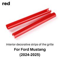 1Pair Car Front Grille Trim Strips For Ford Mustang GT Dark Horse EcoBoost 2024 2025 Wrap Sport Styling Decoration Accessories 1Pair Red red
