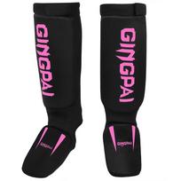 Cotton Boxing Shin Guards MMA Instep Ankle Protector Foot Protection TKD Kickboxing Pad Muaythai Training Leg Support Protectors L pink
