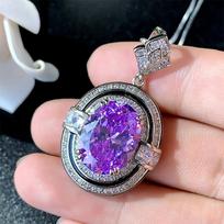 Jewelry Set Zircon Ring Necklace High Style Light Luxury Fashion Women'S gray