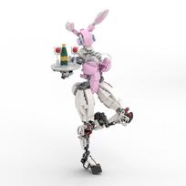 Buildmoc Kūrybingas Moteriškas Robotas Mobilus Kostiumas Mergina Mecha Šarvai Mech Modelis Konstruktoriai Kaladėlės Žaislai Vaikams Vaikams Dovanos gray