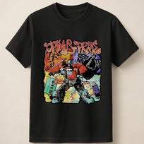 Optimus Prime Graffiti Style Transformers Art Tee Unisex T Shirt Unisex T-Shirt XXXL gray
