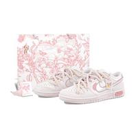 Nike Dunk Impact Resistant, Abrasion Resistant, Breathable Low top Skateboard Shoes Women's Pink White HF5074-133(Team27-S-BOX) 38 white