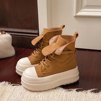 [Fanfna] Thick-soled heightening Martin boots for women's 2025 autumn new versatile casual sports board shoes muffin single shoes 40 brown