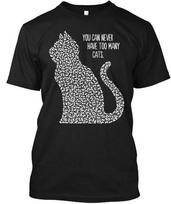 Cat-many Cats You Can Never Have Too Many TTshirt Made in the USA Size S to 5XL 3XL gray