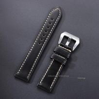 Crazy Horse Leather Watch Strap 20mm 22mm 24mm 26mm for Panerai Vintage Watch Band Black Blue Brown Handmade Watchband Accessory 26mm black