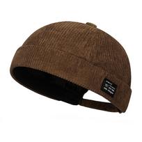 Unisex Kepurės Beorio Krašto Retro Docker Kepurė Madinga Hip Hop Kepurė Velūrinė Šeimininko Kepurė Reguliuojama Kepurė Be Krašto Laisvalaikio Kupolinė Kepurė tamsios kavos spalvos