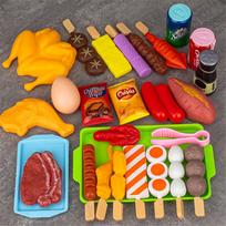 Vaikų simuliacinis kepsninės žaislų rinkinys BBQ gaminimo žaidimas virtuvės žaislai Interaktyvi kepsninė Žaidimo maistas Virtuvės reikmenys Žaislų rinkinys vaikams yellow