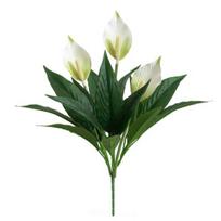 Beautiful Fine Texture Artificial Flower Vivid Handmade Plastic Simulation Spathiphyllum for Home balta