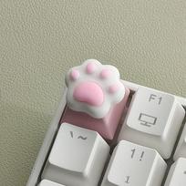 1/4Pcs Lovely Cat Claw Keycaps Cross Axis Key Cap Pink White Cartoon DIY Decoration For Mechanical Keyboard Arrow Keys white