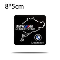 BMW M Performance E90 E60 E46 Aluminum Car Sticker Ferrari Pattern Car Styling Decal Badge Replacement Cover for Vehicle vdbn14 gray