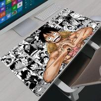 Boys Gaming Mouse Pad Gamer Home Computer HD Mousepad XXL One Piece Luffy Cool Keyboard Pad Non-Slip Office Leather Mouse Mats 30x60cm white