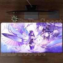 Raiden Shogun Ei Genshin Impact Mousepad Gaming Keyboard Non-slip Mouse Pad HD Printing Office Overlock Anime Sexy Girl Desk Mat 30x60cm white