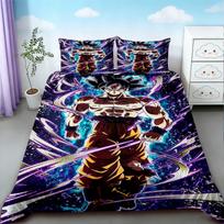 Kids Cartoon Dragon Ball Duvet Cover Goku Bedding Set Soft and Comfortable for Bedroom Decor Queen King Size Gifts EU Single 135*200cm/53x79in 3pcs black