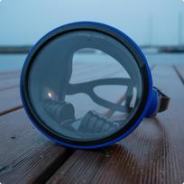 AntiFog Diving Facepiece Shatter Resistant Wide View Snorkel Reinforced Glass Water Sports Blue Black