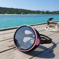 AntiFog Diving Facepiece Shatter Resistant Wide View Snorkel Reinforced Glass Water Sports Pink Black blue