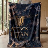 Attack on Titan Cozy Flannel Blanket, Comfortable Warm Throw Blanket for Bedroom Sofa Home Use 80cmx120cm
