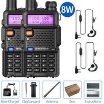 Baofeng UV5R True 8W Portable Walkie Talkie Long Range VHF/UHF Dual Band Rechargeable Two Way Radio Amateur for Camping Hunting EURO