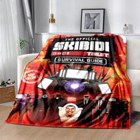 Skibidi Toilet Flannel Blanket Soft Warm All-Season Throw, Design for Camping, Car Travel, Hiking Sofa, Bed, Office Perfect Gift for Parties 80cmx120cm black