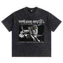 Anime ŽAIDIMAS Devil May Cry Vergil Dante Skalbti Vintažiniai Marškinėliai Vyriški Moteriški Drabužiai Mada Atsitiktiniai Medvilniniai Trumpomis Rankovėmis T-shirt XL black