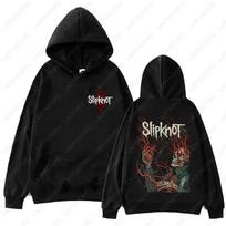Naujas Retro Atsitiktinio Stiliaus S-Slipknot Roko Grupės Moteriškas Vyriškas Džemperis su Gobtuvu XL black