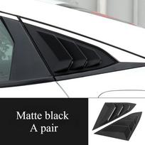For Honda Civic 10th Gen 2016-2020 Sedan Rear Side Window Louvers Air Vent Scoop Shades Cover Trim Blinds Carbon Car Accessories black