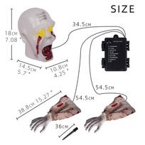 Elektrinis Helovino ropojantis vaiduoklis Plika galva Pabėgimo kambarys Ropojantis vaiduoklis Kieme Kruvinas zombis Lauke Style  9 gray