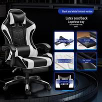 Ergonomiška lenktyninė žaidimų kėdė su atlošu, pasukimo ir aukščio reguliavimo funkcijomis black