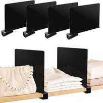 Akrilo skaidraus lentynų pertvaros spintos lentynos spintos skyriklis Tvarkyklės miegamojo virtuvei biure black 6pcs black