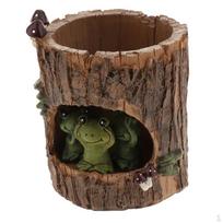 Creative Flower ers, Resin Decoration for Office, Living Rooms, Balcony, Gifts Three green frogs black