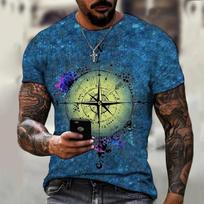 3D Printed World Fashion Map T Shirt Men's Harajuku Pattern Tees Summer Street Loose T-Shirts Short Sleeves Round Neck Tops 6XL gray