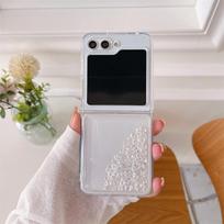 Glitter Rhinestones Case for Samsung Z Flip 6 Dynamic Glossy Drill Liquid Telephone Cover  Folding Screen Shell Women Capa for Samsung Z Flip 5 black