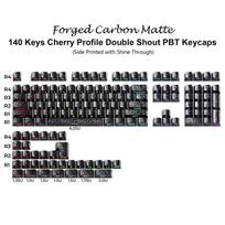 Forged Carbon Matte Double Shot PBT Keycaps Cherry Profile Side Print RGB Backlit Key Caps for MX Switches Mechanical Keyboard juoda