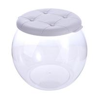 Easy Clean Transparent Storage Box Stool Portable Creative Plastic Round Stool Multipurpose Children Storage Bench Space Saving