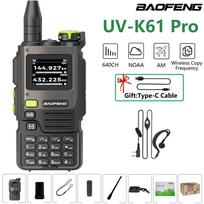 Baofeng UV-K61 Pro Walkie Talkie Type-C Charging BF-K61 Pro NOAA AM FM Wireless Copy Frequency 640 CH 2Tone 5Tone Two Way Radios EURO