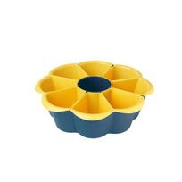7/9 Grid Hot Pot Vegetable Platter Divided Food Preparation Plate Snack Serving Tray  Living Room 9 Grid yellow