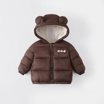 Kids Thickened Hooded Cartoon Ears Padded Cotton Winter Coat 130cm ruda