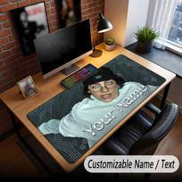 Custom Name Extended Mouse Pad,Billie Eilish Gaming Desk Mat For Home Office Desktop Decor 40cmx90cm