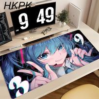 HHatsunes Miku Mouse Pad Desk Protector Mousepad Cartoon Anime Rubber Gaming Mausepad Keyboard Mats Gamer Kawaii Cute Deskmat 30x80x0.2cm gray