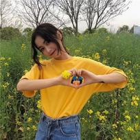 2023 Retro Hong Kong Color Block Wool Hoodie: Women's Loose Casual Round Neck, Autumn/Winter orange